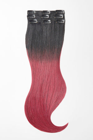 Ombré Clip in Extensions - luxury Qualität - 70 Gramm 3-teilig - 55cm t1n/bordeaux variant detail image - 587a3bad19888f8cb7a71971265a6dbb12b1c54a0fe4a71a28c7c4138a48b55c