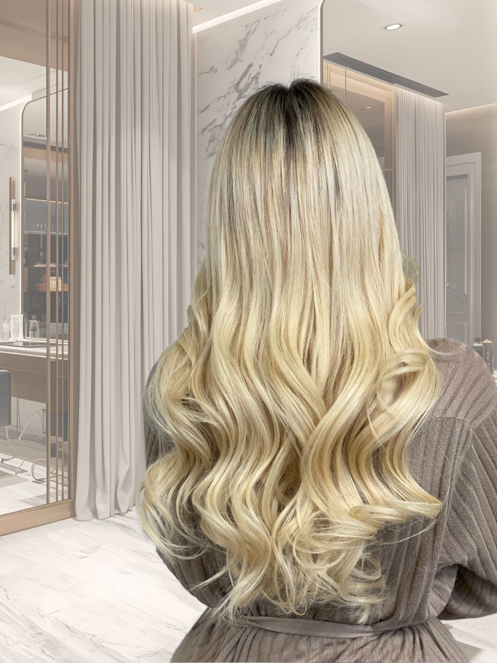 blonde natural hair waves hair extensions nanoring